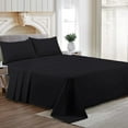 thumbnail image 1 of Emperor/Wyoming King Size Egyptian Cotton Family King Sheet Set Premium 800 TC Super Soft Family King Bed Sheets Black Solid 24 Inch Deep Pocket 4PC- 1 Flat Sheet, 1 Fitted Sheet & 2 Pillowcase, 1 of 7