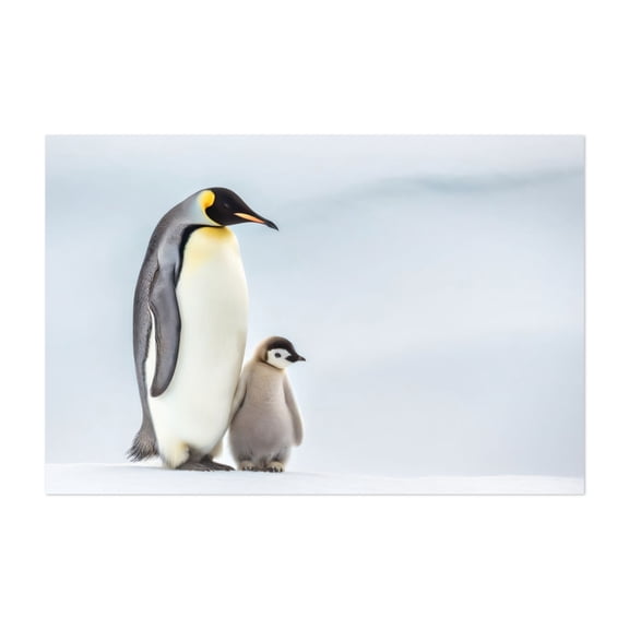 Emperor penguin family - Photography Wildlife Animal Snow Winter Nature Minimalist Unframed Wall Art Print 4 x 6 inches