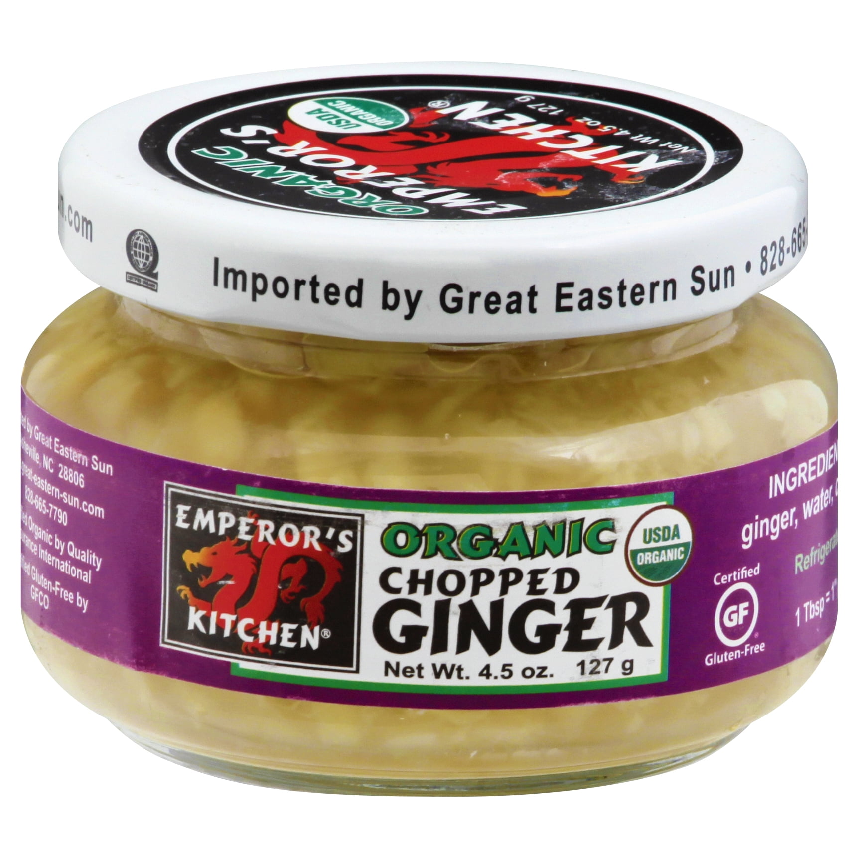 Emperor's Kitchen Chopped Ginger Organic 4.5 oz (Pack of 8)