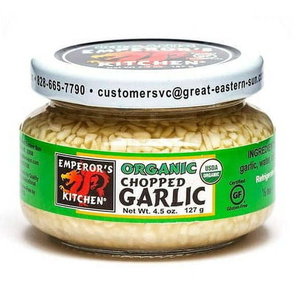 Emperor's Kitchen Organic Chopped Garlic 4.5 oz (Pack of 12)