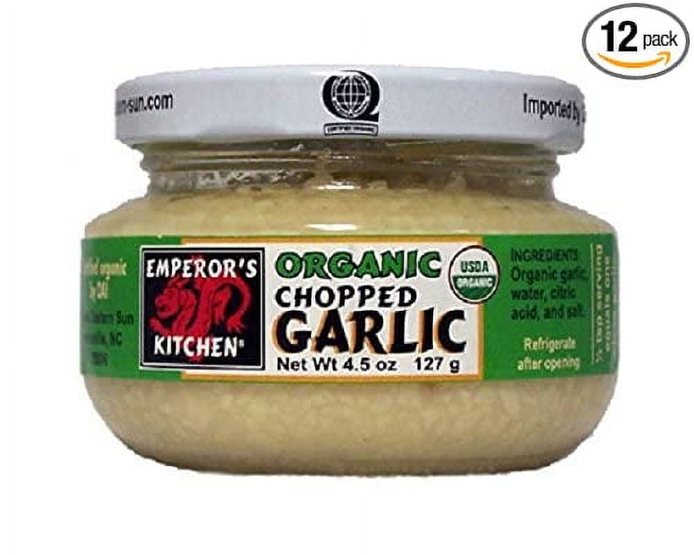Emperors Kitchen Organic Chopped Garlic, 4.5 Ounce (Pack of 12)
