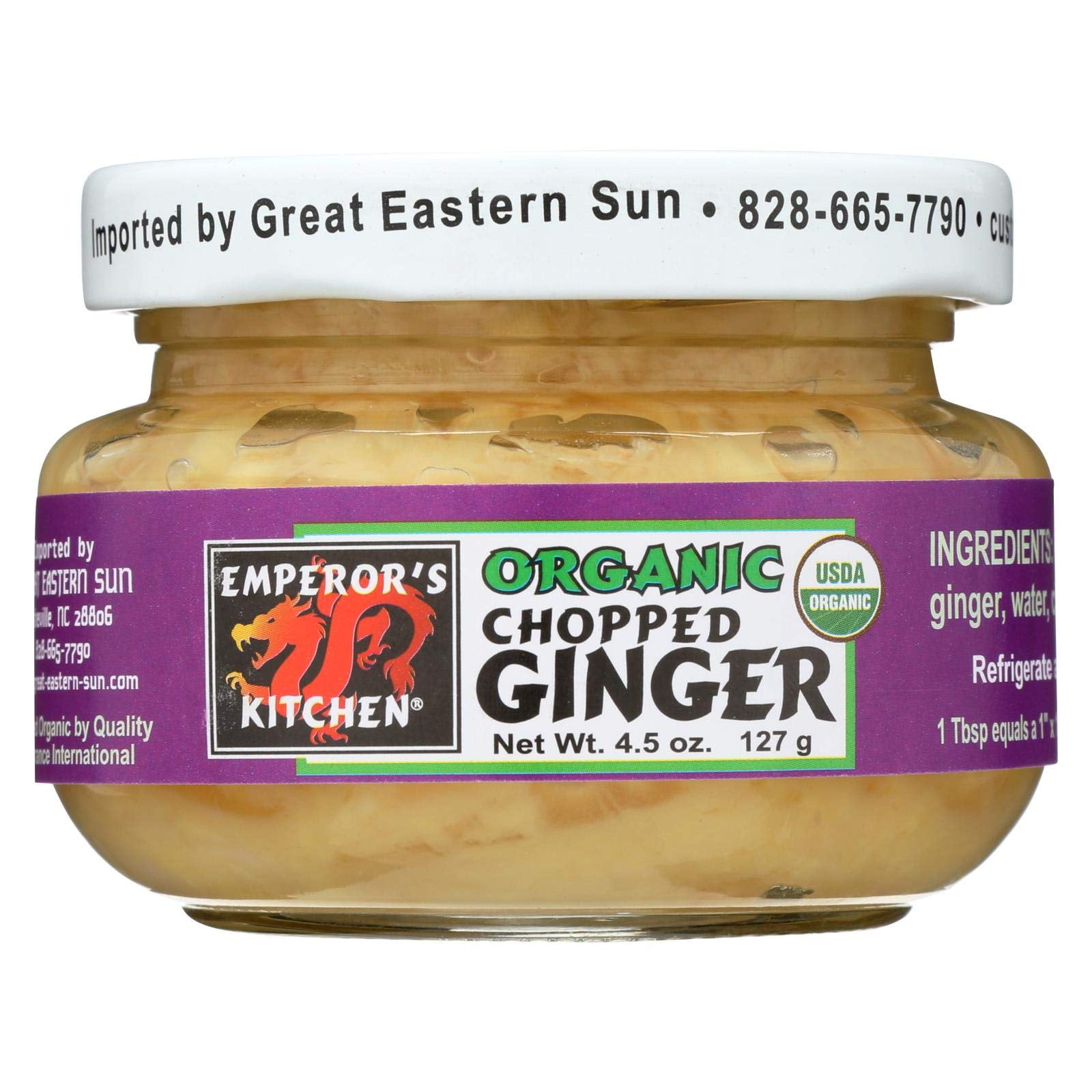 Emperors Kitchen Organic Chopped Ginger, 4.5 Ounce -- 12 per case.