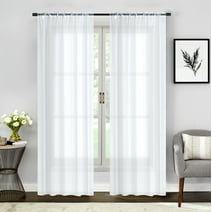 2pc Sage Solid Sheer Voile Window Curtain Set, Two (2) Rod Pocket ...