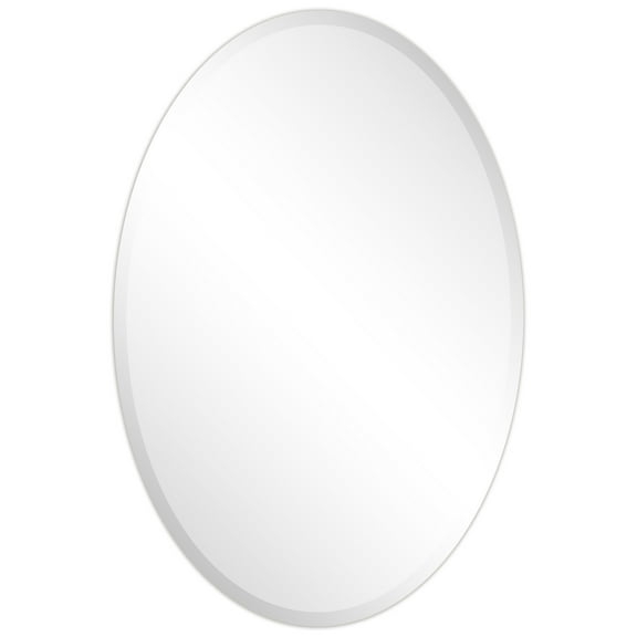 Empire Art Direct  24 x 36 in. Frameless Beveled Oval Wall Mirror - 1 in. Beveled Edge
