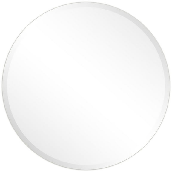 Empire Art Direct Unframed Beveled Round Wall Mirror, Bedroom, Bathroom Mirror, Vanity, Ready to Hang - 30 in. x 0.39 in. x 30 in.