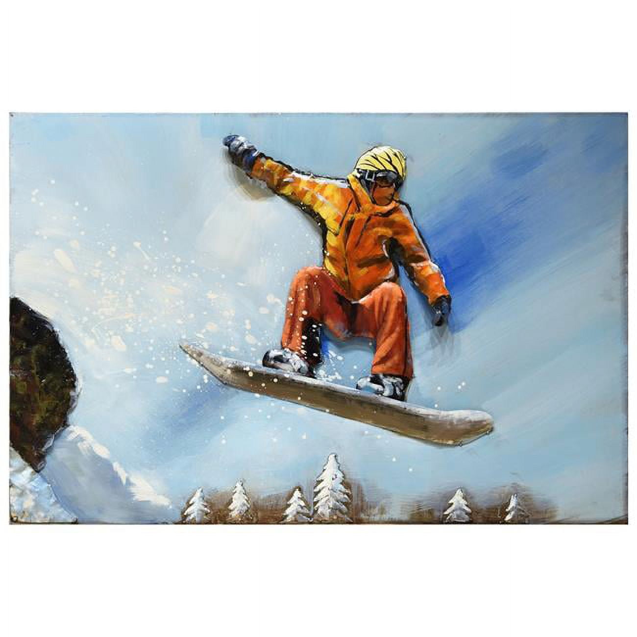 Empire Art Direct  32 x 48 in. Skateboarding Hand Painted Primo Mixed Media Iron Wall Sculpture 3D Metal Wall Art
