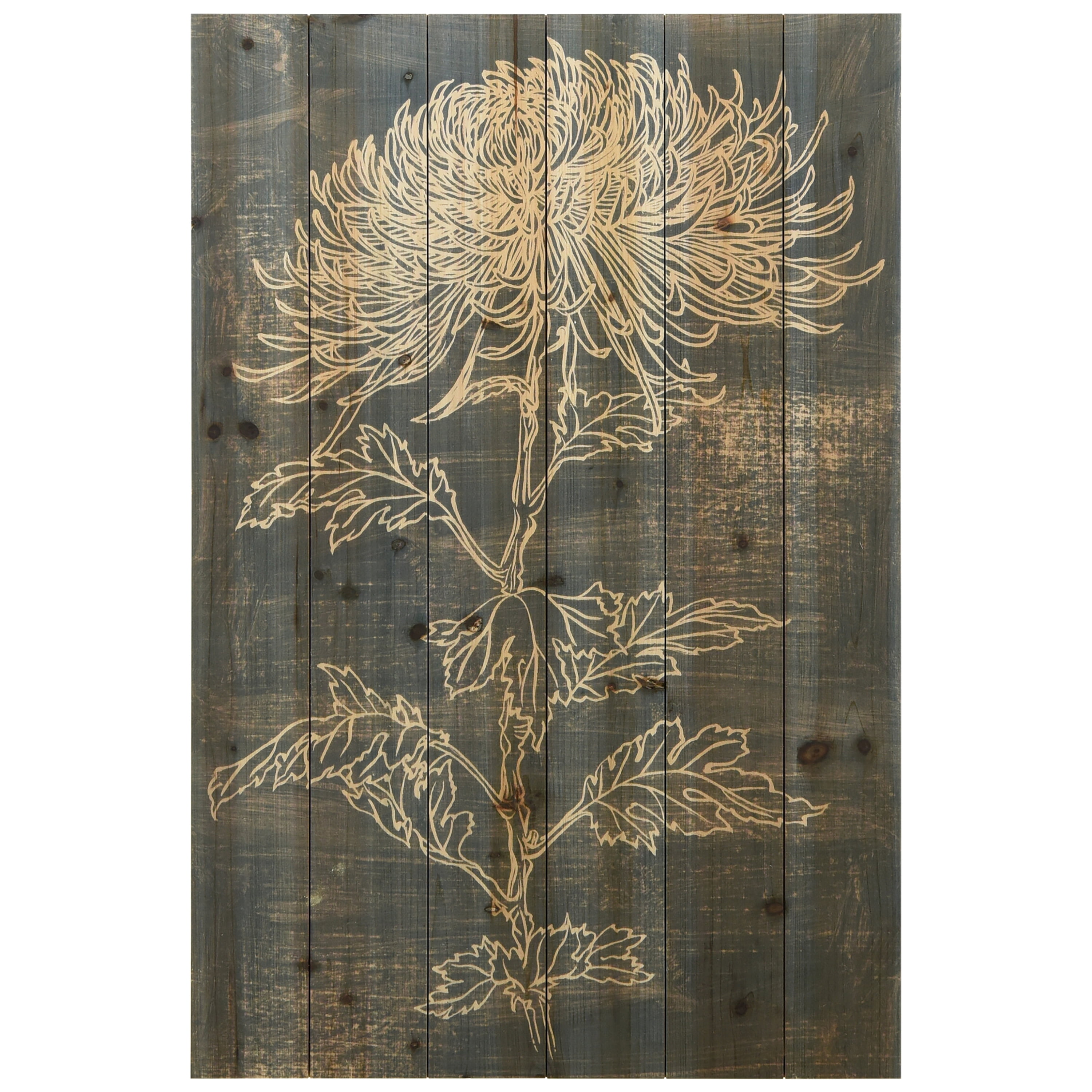Empire Art Direct "Indigo Dance" Arte de Legno Digital Print on Solid Wood Wall Art - Grey Rustic