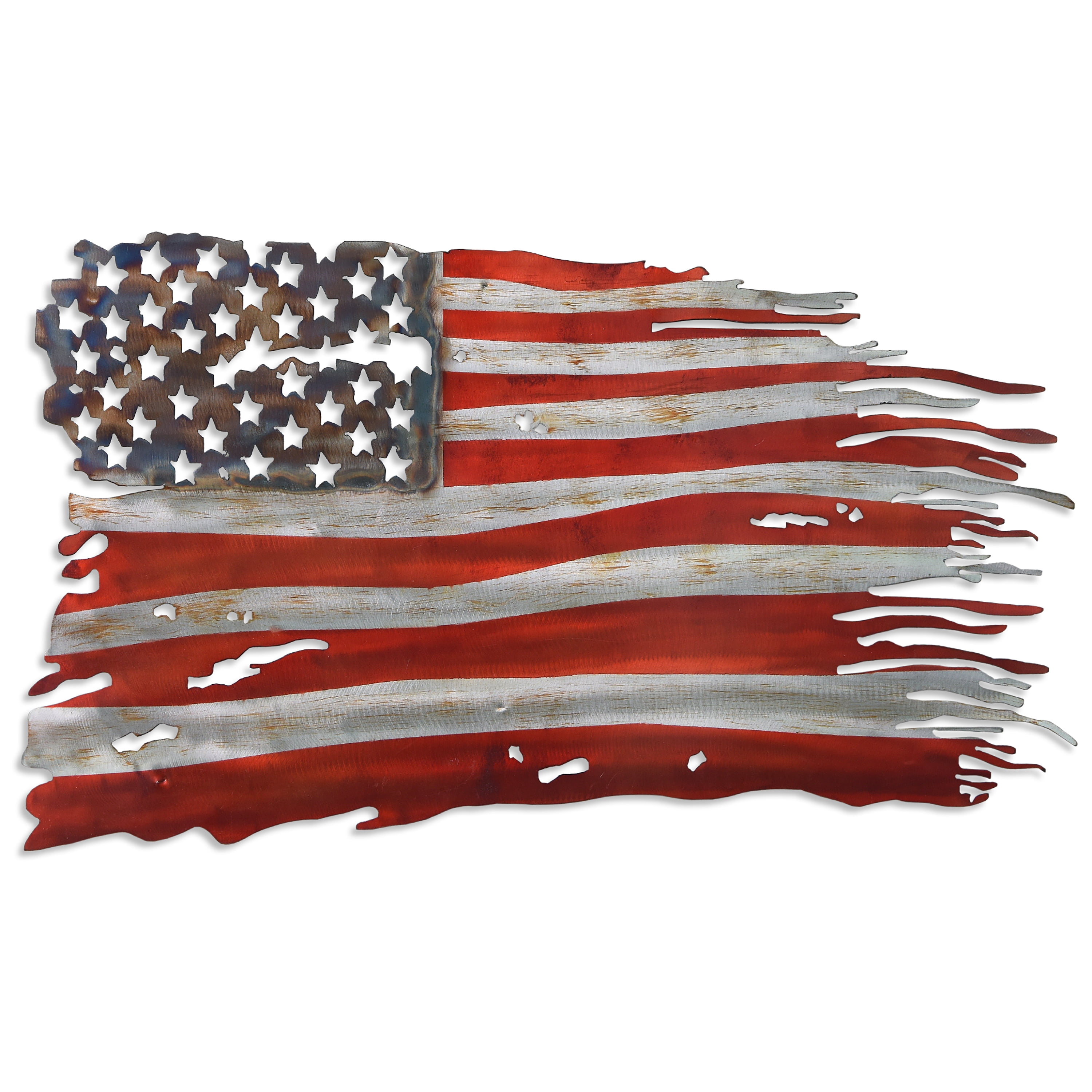 Empire Art Direct ADM-5009-1831-R Free & Brave Hand Painted Etched Metal Wall Sculpture
