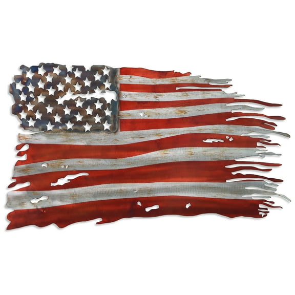 Empire Art Direct ADM-5009-1831-R Free & Brave Hand Painted Etched Metal Wall Sculpture