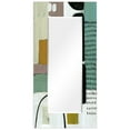 thumbnail image 1 of Empire Art Direct Abstract Rectangular Beveled Wall Mirror on Free Floating Printed Tempered Glass - 36" x 72", 1 of 9