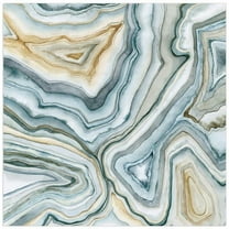 Empire Art Direct Agate Abstract II Frameless Free Floating Tempered Glass Panel Graphic Wall Art, 38" x 38" x 0.2", Ready to Hang