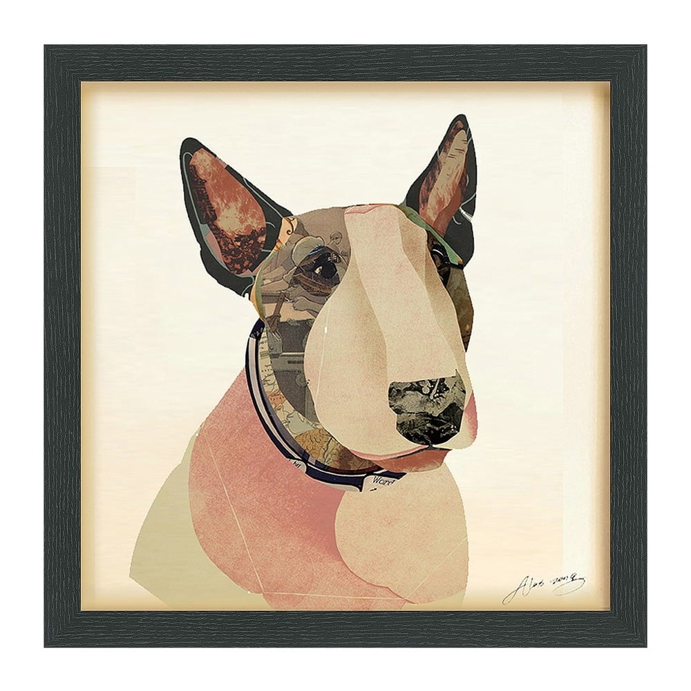 Empire Art Direct American Bull Terrier Dimensional Collage Framed Graphic Art Under Glass Wall Art, 17" x 17" x 1.4", Ready to Hang