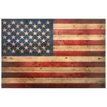 Empire Art Direct American Flag Print on Solid Wood Wall Art, 30" x 45" x 1.5", Ready to Hang