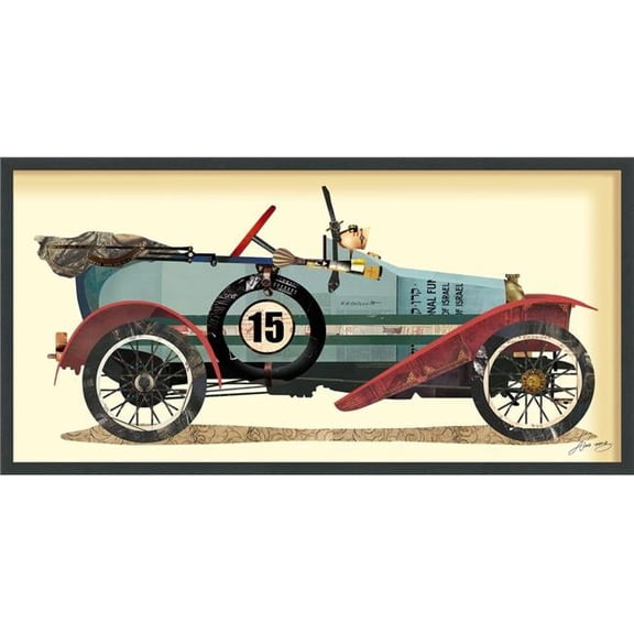 Empire Art Direct 'Antique Automobile #1' Alex Zeng's dimensional collage,under glass & a black shadow box frame
