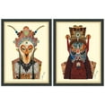 thumbnail image 1 of Empire Art Direct Beijin Opera Mask & Jiangwei Dimensional Collage Framed Graphic Art Under Glass Wall Art, 25" x 19" each, Ready to Hang, 1 of 9