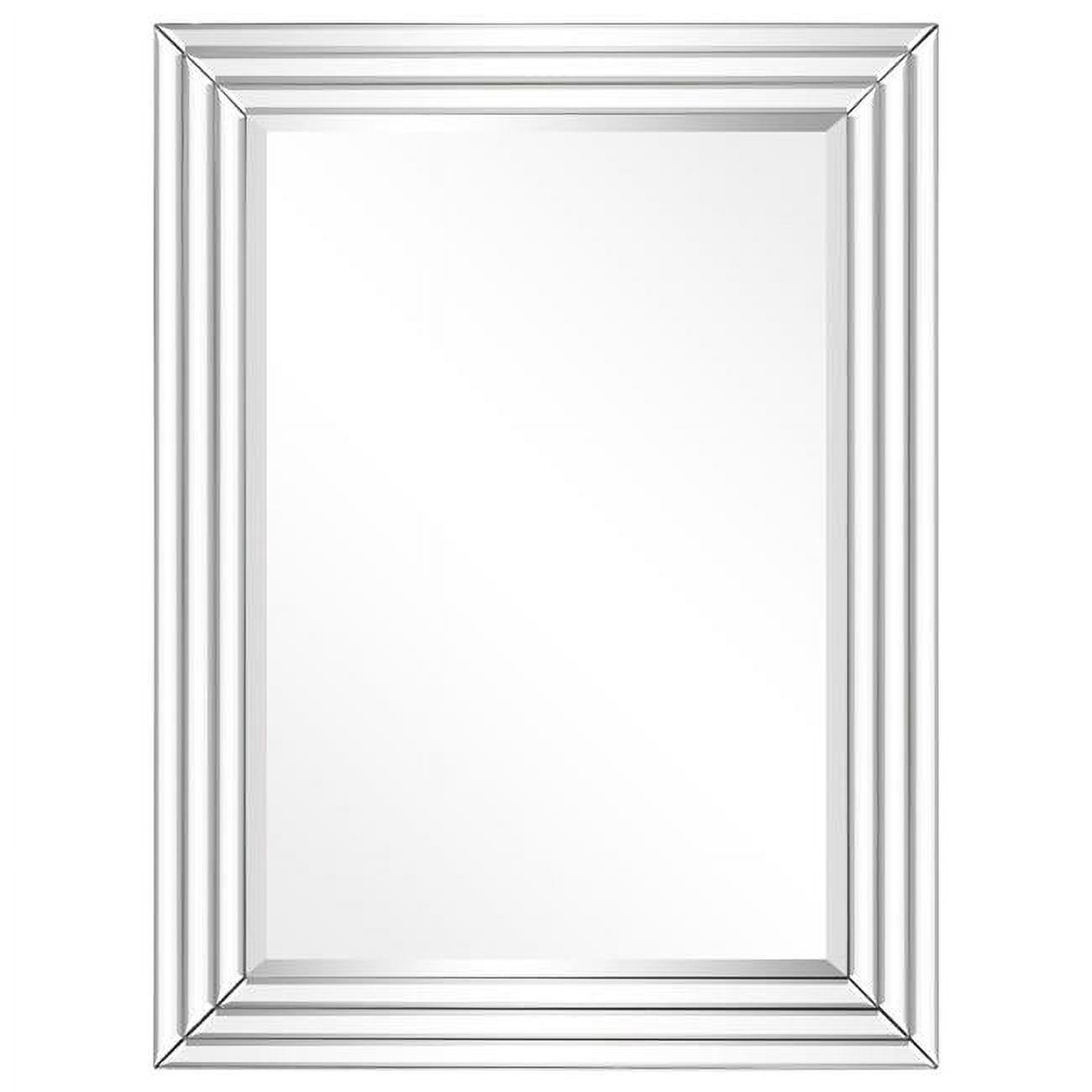 Silver Rectangular Full Length Wood Frame Wall Mirror