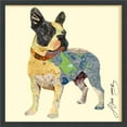 thumbnail image 1 of Empire Art Direct 'Boston Terrier' Alex Zeng's dimensional collage,under glass & a black shadow box frame, 1 of 1