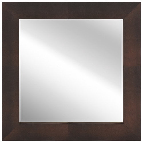 empire art direct metallic shagreen leather framed beveled accent mirror
