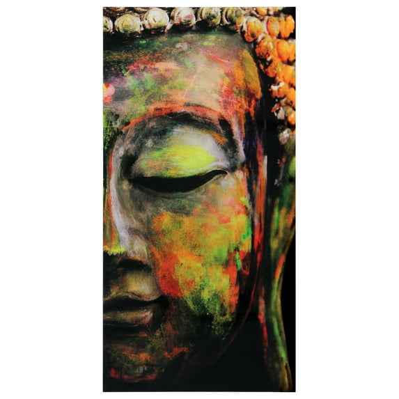 Empire Art Direct Buddha Frameless Free Floating Tempered Glass Panel Graphic Wall Art, 72" x 36", Ready to Hang