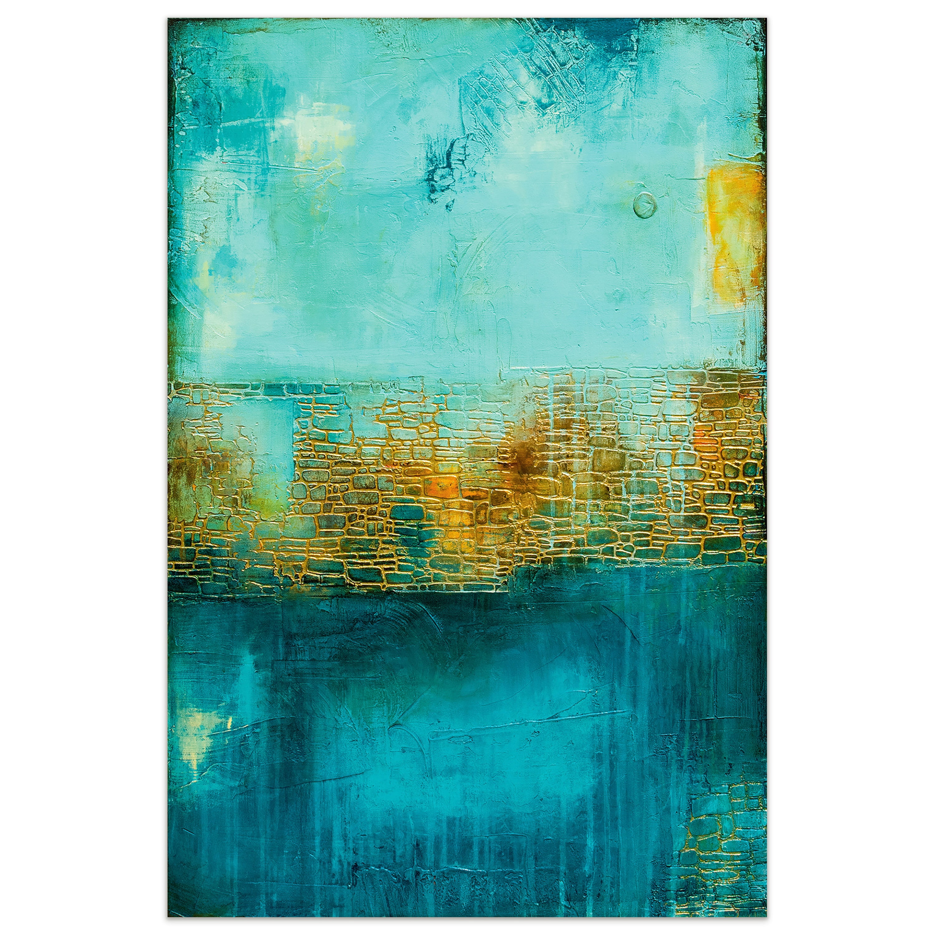 Empire Art Direct Castle Court Frameless Free Floating Tempered Glass Panel Graphic Wall Art, 48" x 32" x 0.2", Ready to Hang