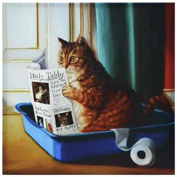 Empire Art Direct  Cat on a Throne Graphic Art Print on Wrapped Canvas Wall Art