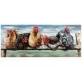 thumbnail image 1 of Empire Art Direct Chickens Handed Painted 3D Metal Wall Sculpture on Slatted Solid Wood Wall Art, 60" x 24" x 3.5", Ready to Hang, 1 of 9
