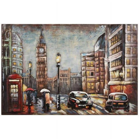 Empire Art Direct PMO-19020-3248 City Street Mixed Media Iron Hand Painted Dimensional Wall Art