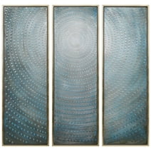 Empire Art Direct Concentric Textured Metallic Hand Painted Triptych Wall Art, 60" x 20" x 1.5", Ready to Hang