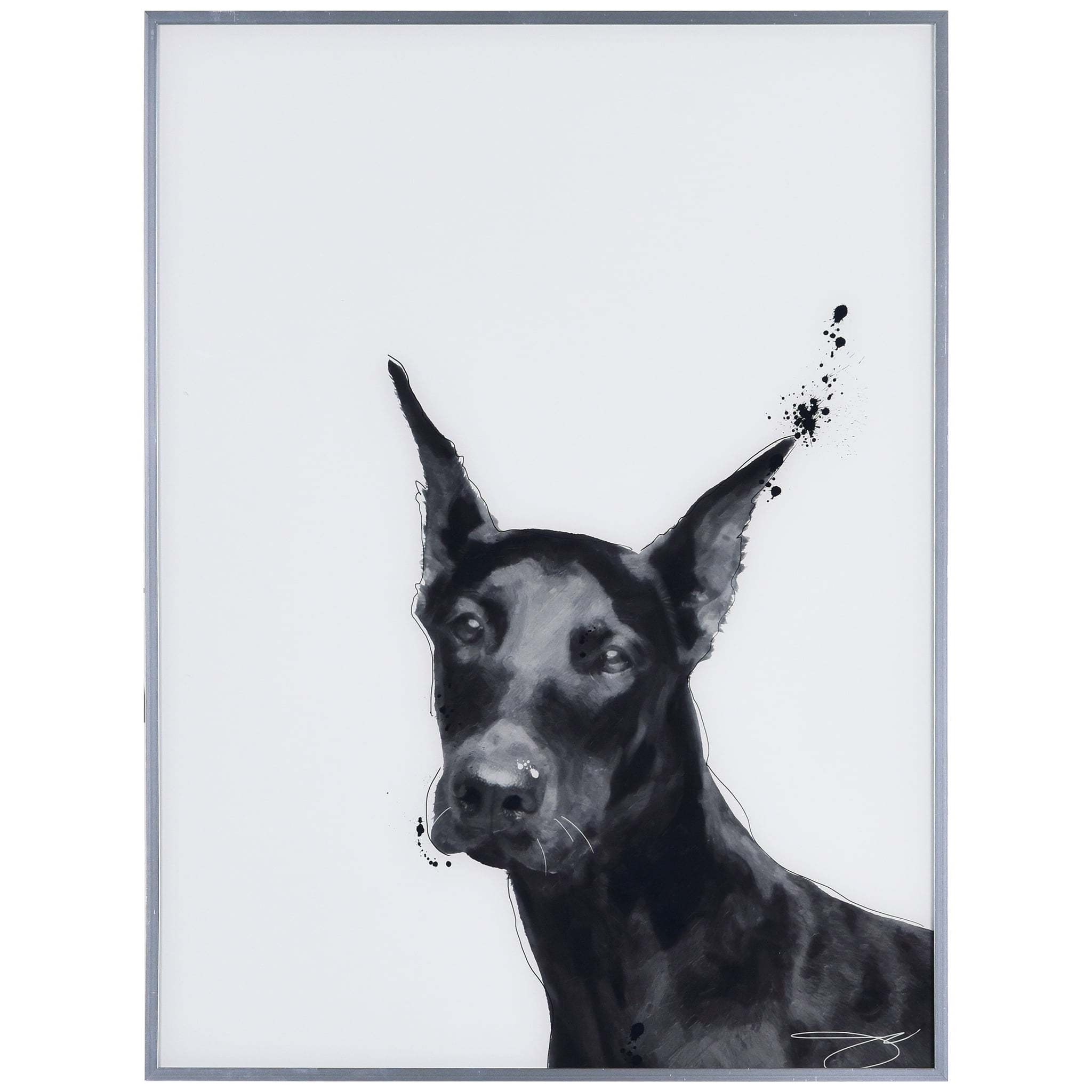 Empire Art Direct Labrador Retriever Black and White Pet Paintings on  Printed Glass Encased with a Gunmetal Anodized Frame AAGB-JP1037-2418 - The  Home Depot