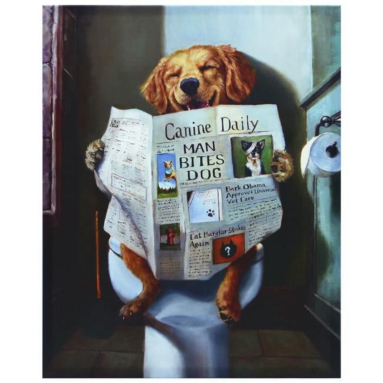 Colorful Dog Gone Funny Acrylic Print on Fir Canvas