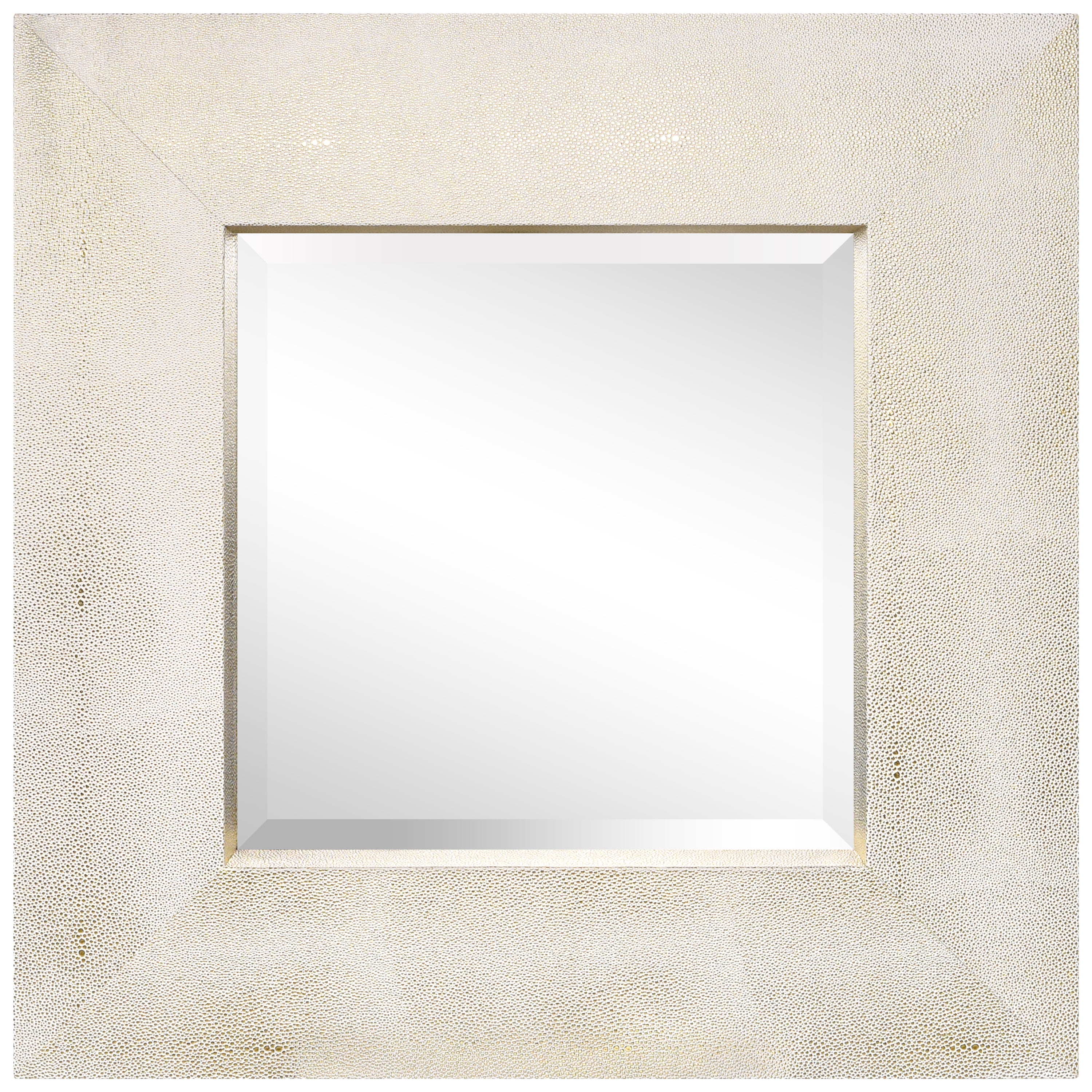 Gold Rectangular Leather Framed Wall Mirror