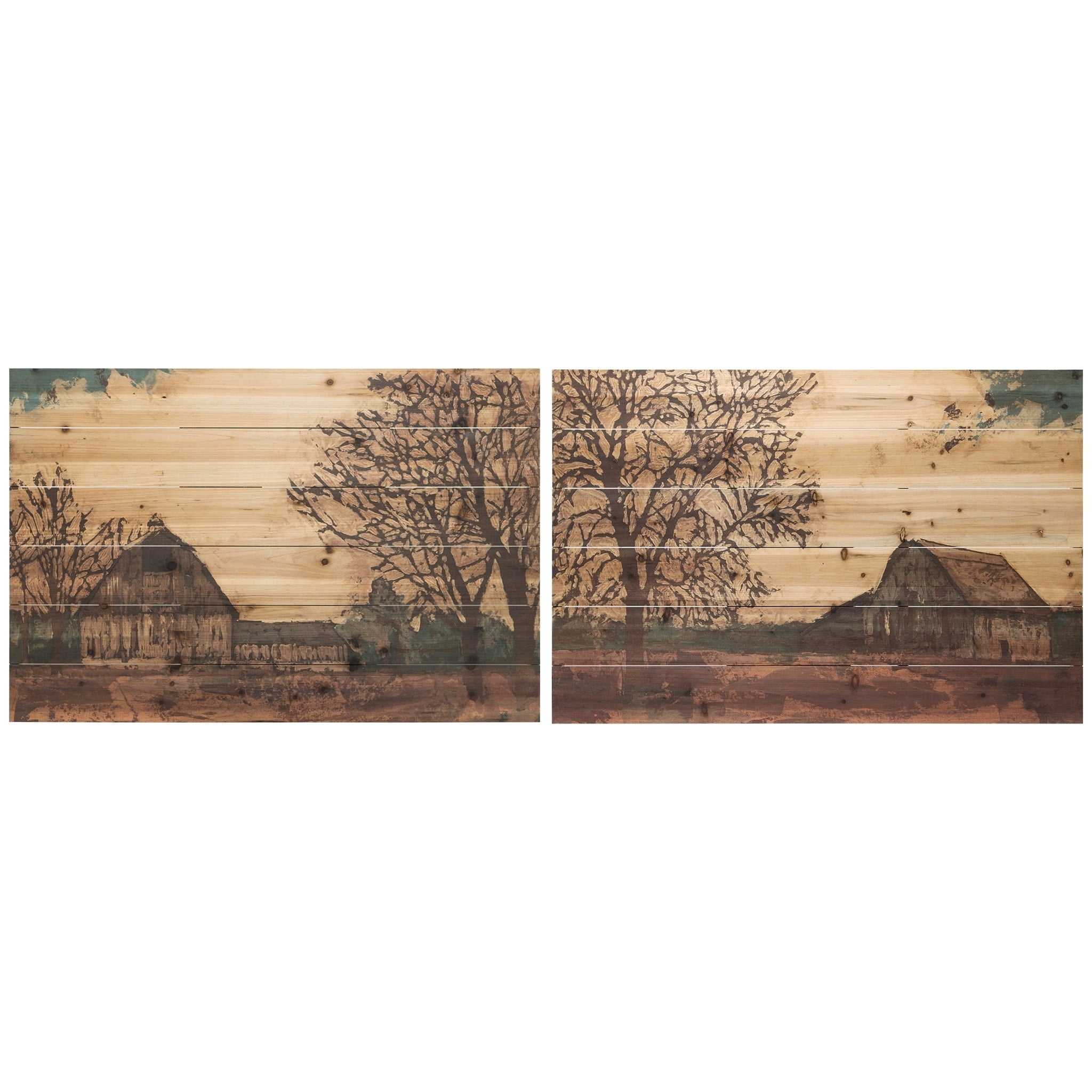 Erstwhile Barn Diptych Print on Solid Fir Wood