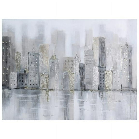 Empire Art Direct Foggy City Textured Metallic Hand Painted Wall Art by Martin Edwards