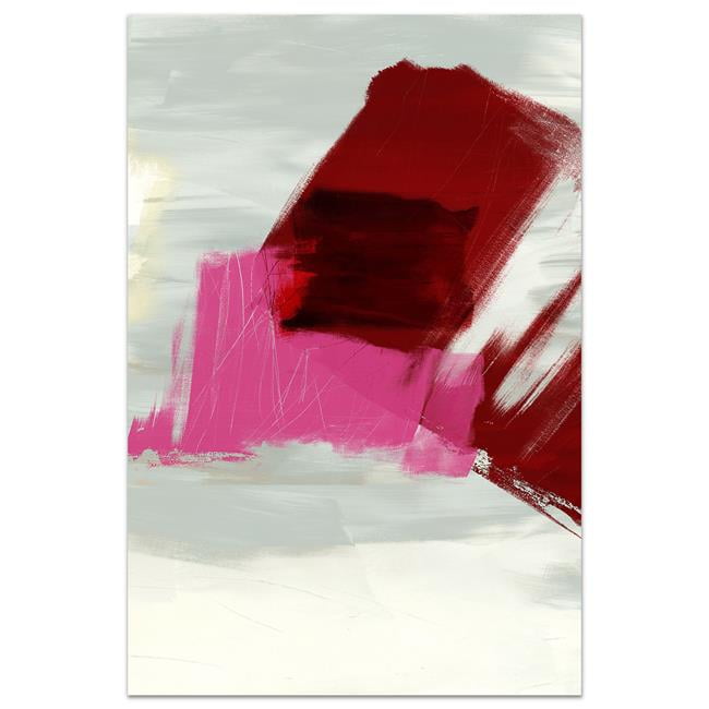 empire art direct "magenta abstract 1" frameless free floating tempered glass panel graphic wall art