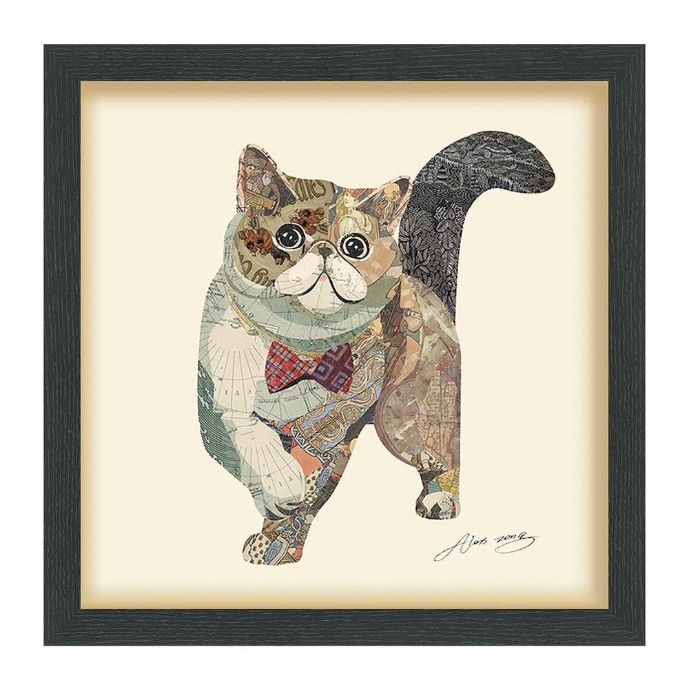 Empire Art Direct Garfield Dimensional Collage Framed Graphic Art Under Glass Wall Art, 17" x 17" x 1.4", Ready to Hang
