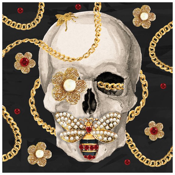 Empire Art Direct Gold Digger Frameless Free Floating Tempered Glass Panel Graphic Wall Art, 24" x 24" x 0.2", Ready to Hang