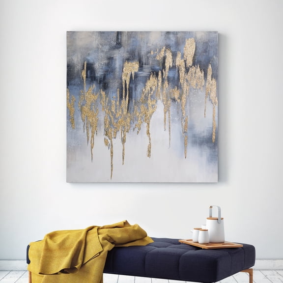 Empire Art Direct Golden Lighting 2 Textured Metallic Hand Painted Wall Art, 36" x 36" x 1.5", Ready to hang