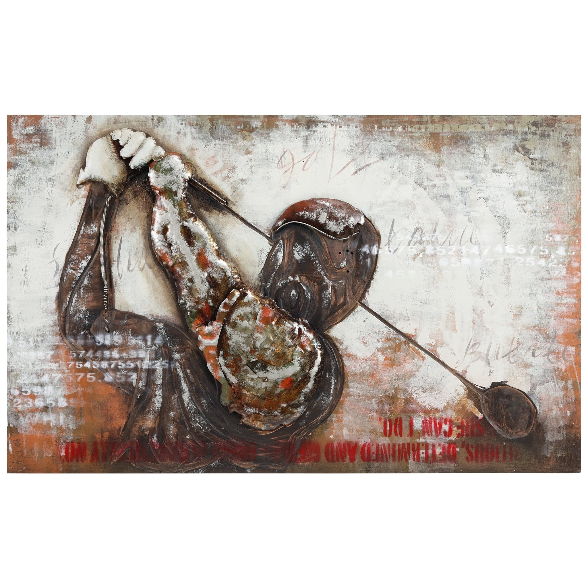 Empire Art Direct "Golf" Mixed Media Iron Hand Painted Dimensional Wall Décor