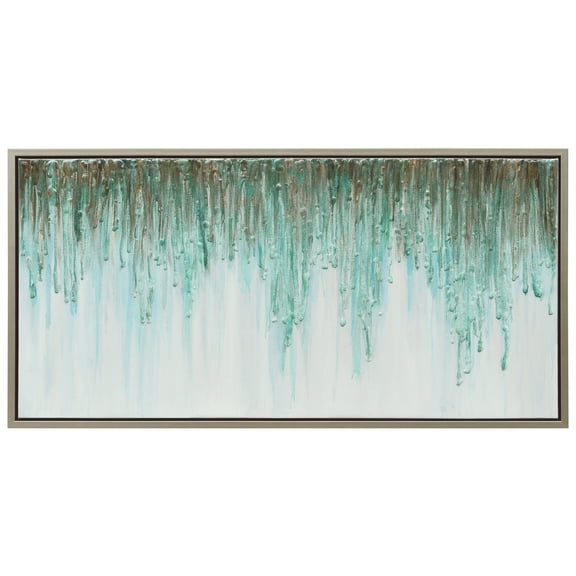 Empire Art Direct Green Frequency Textured Metallic Hand Painted Wall Art, 24" x 48" x 1.5", Ready to Hang