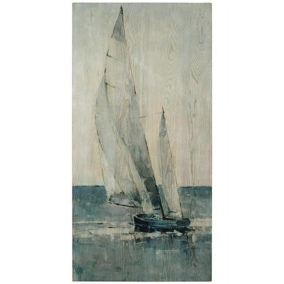 Empire Art Direct Grey Seas I Fine Giclee Printed Directly on Hand Finished Ash Wood Wall Art, 48" x 24", Ready to Hang