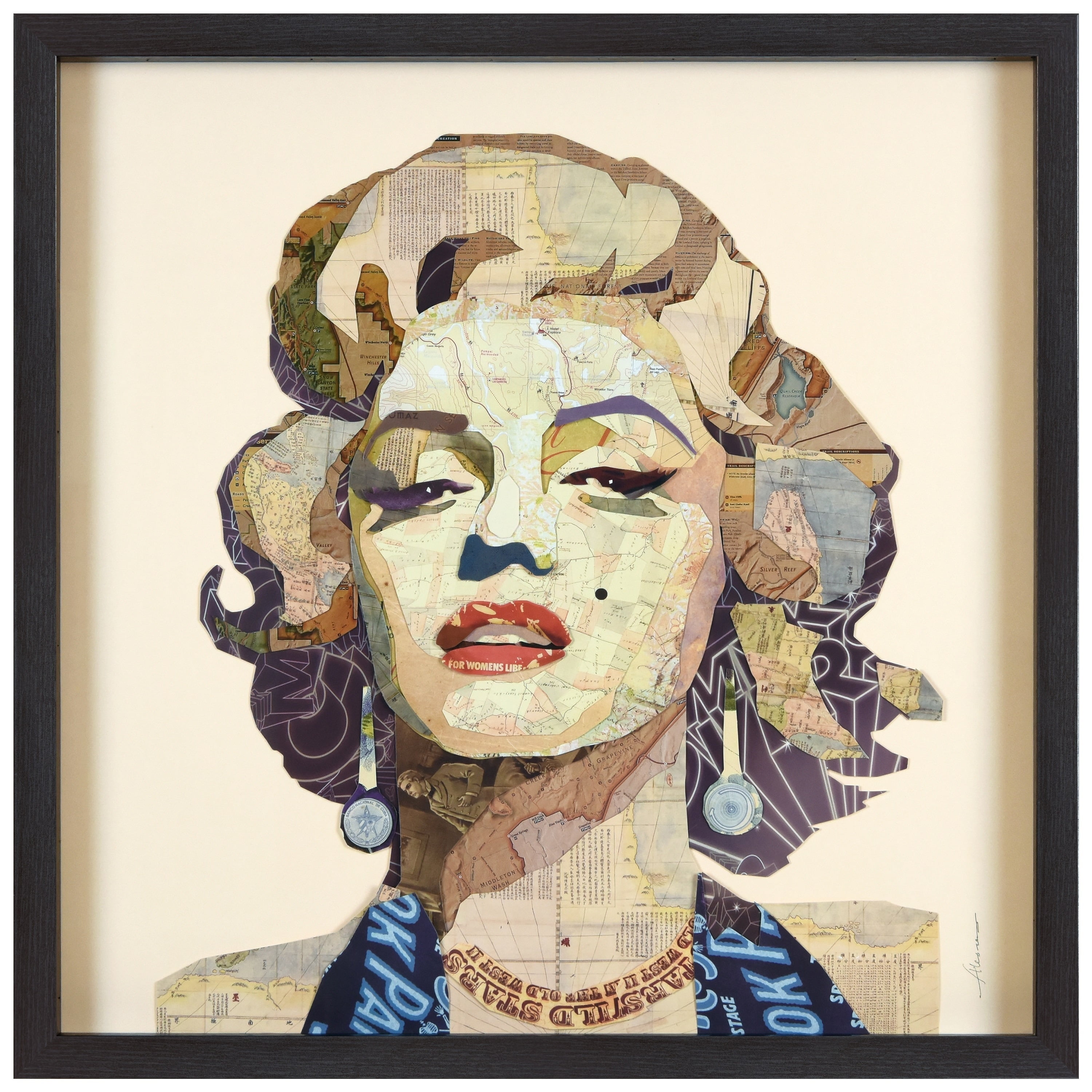 Empire Art Direct Homage to Marilyn Dimensional Collage Framed Graphic Art Under Glass Wall Art, 25" x 25" x 1.4", Ready to Hang