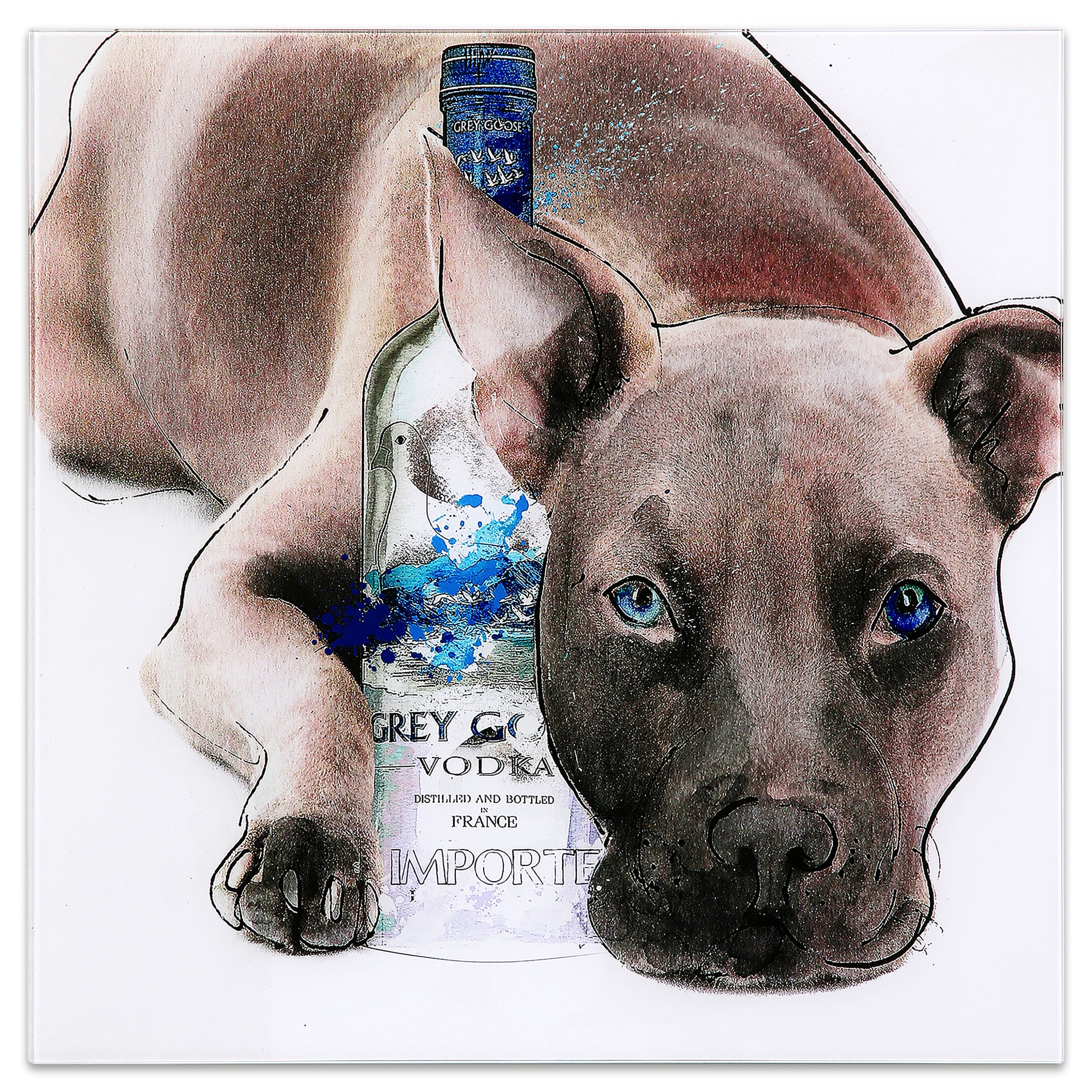 Empire Art Direct I Like What I Like Frameless Free Floating Tempered Glass Panel Graphic Dog Wall Art, 20" x 20", Ready to Hang