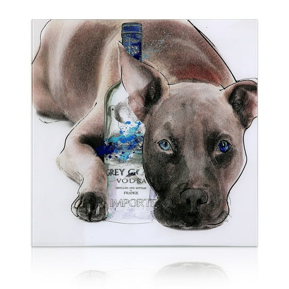 Empire Art Direct I Like What I Like Frameless Free Floating Tempered Glass Panel Graphic Dog Wall Art, 20" x 20", Ready to Hang