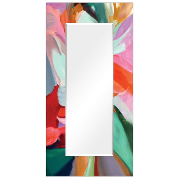 Empire Art Direct Integrity of Chaos Rectangular Beveled Mirror on Free Floating Reverse Printed Tempered Art Glass, 72" x 36" x 0.4", Ready to Hang