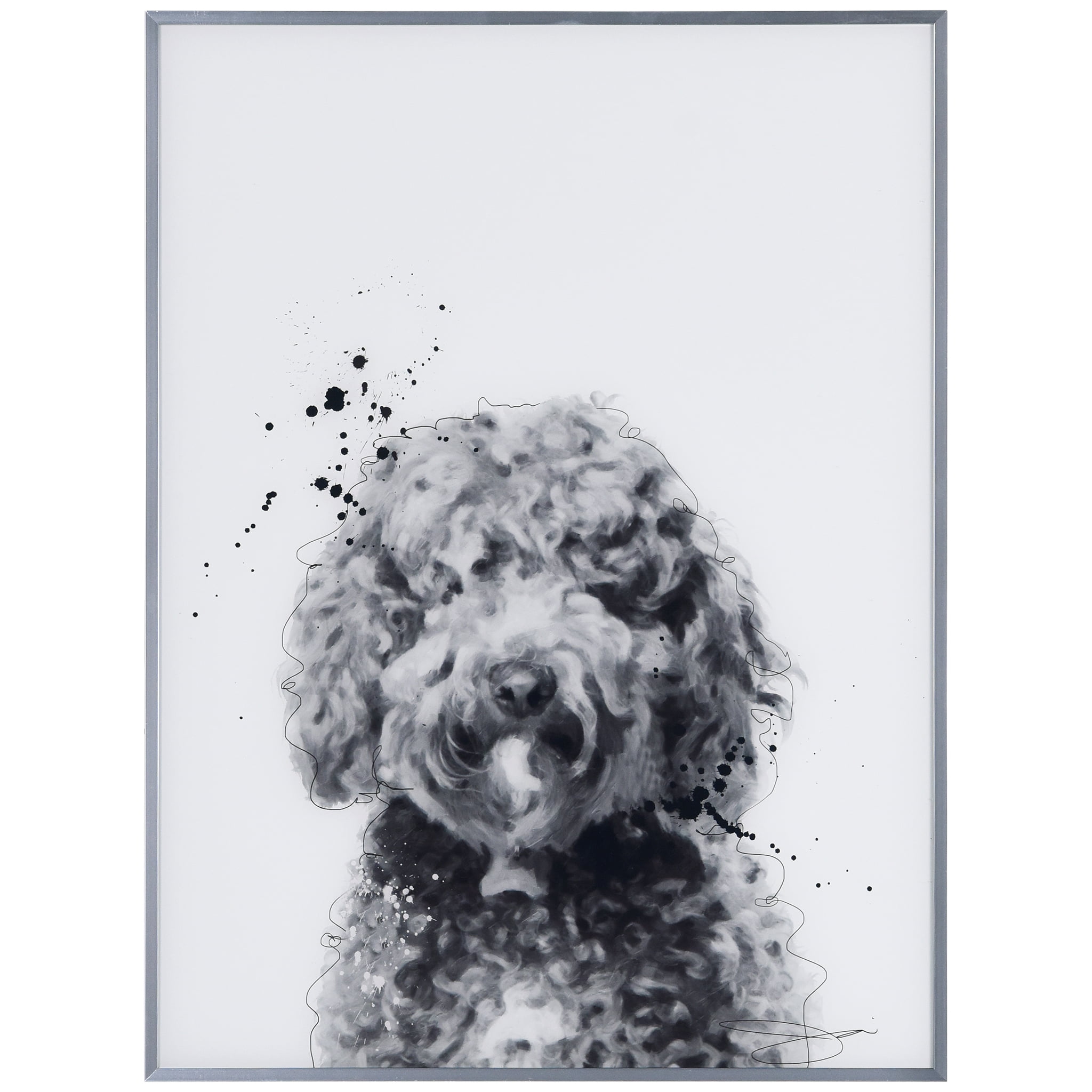 Empire Art Direct Pitbull Black and White Pet Paintings on Printed Glass  Encased with a Gunmetal Anodized Frame AAGB-JP1040-2418 - The Home Depot