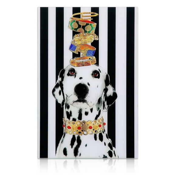 Empire Art Direct Lovely Jewels 2 Frameless Free Floating Tempered Glass Panel Graphic Dog Wall Art, 16" x 24", Ready to Hang