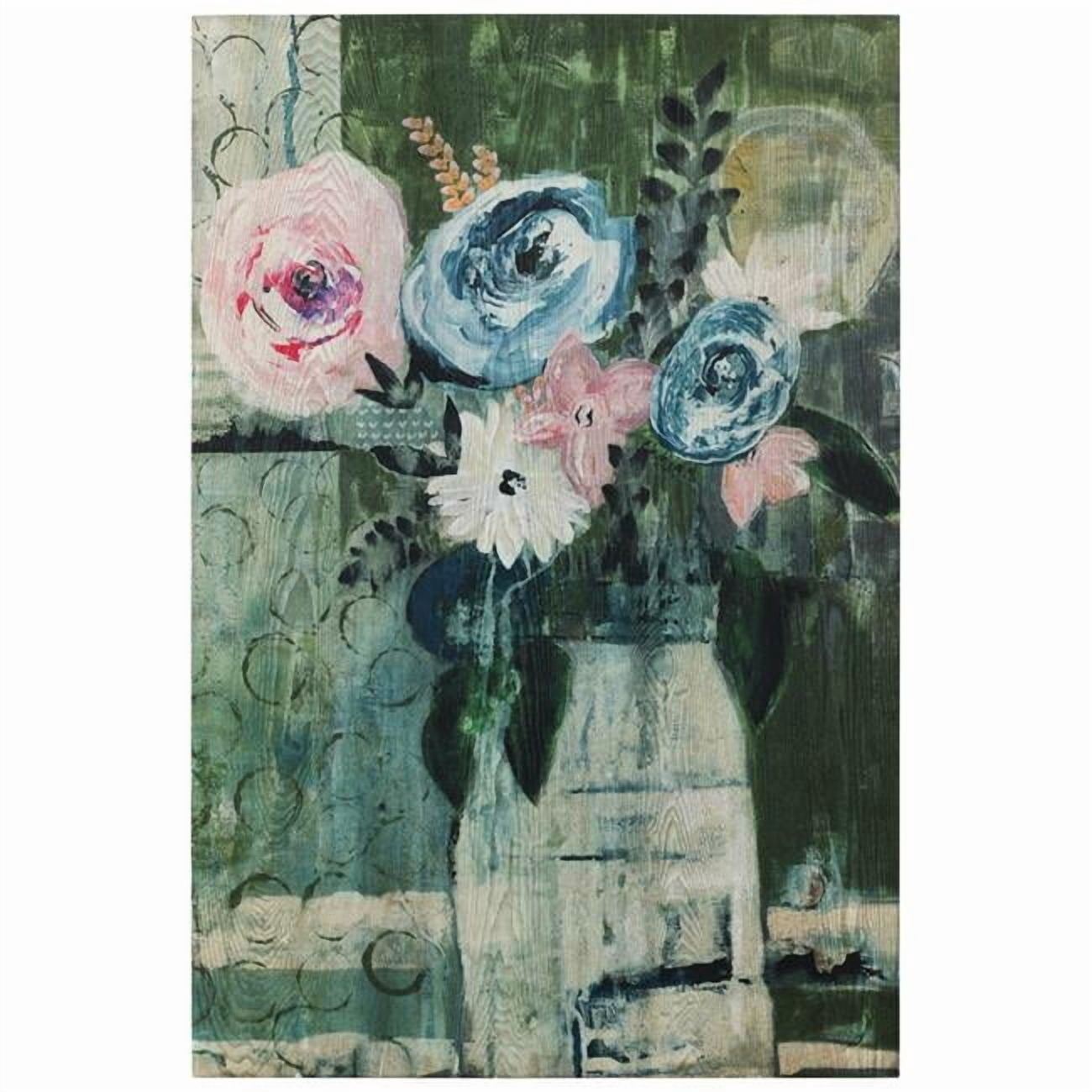 Empire Art Direct Modern Floral Circle Fine Giclee Printed Directly on Hand Finished Ash Wood Wall Art, 36" x 24", Ready to Hang