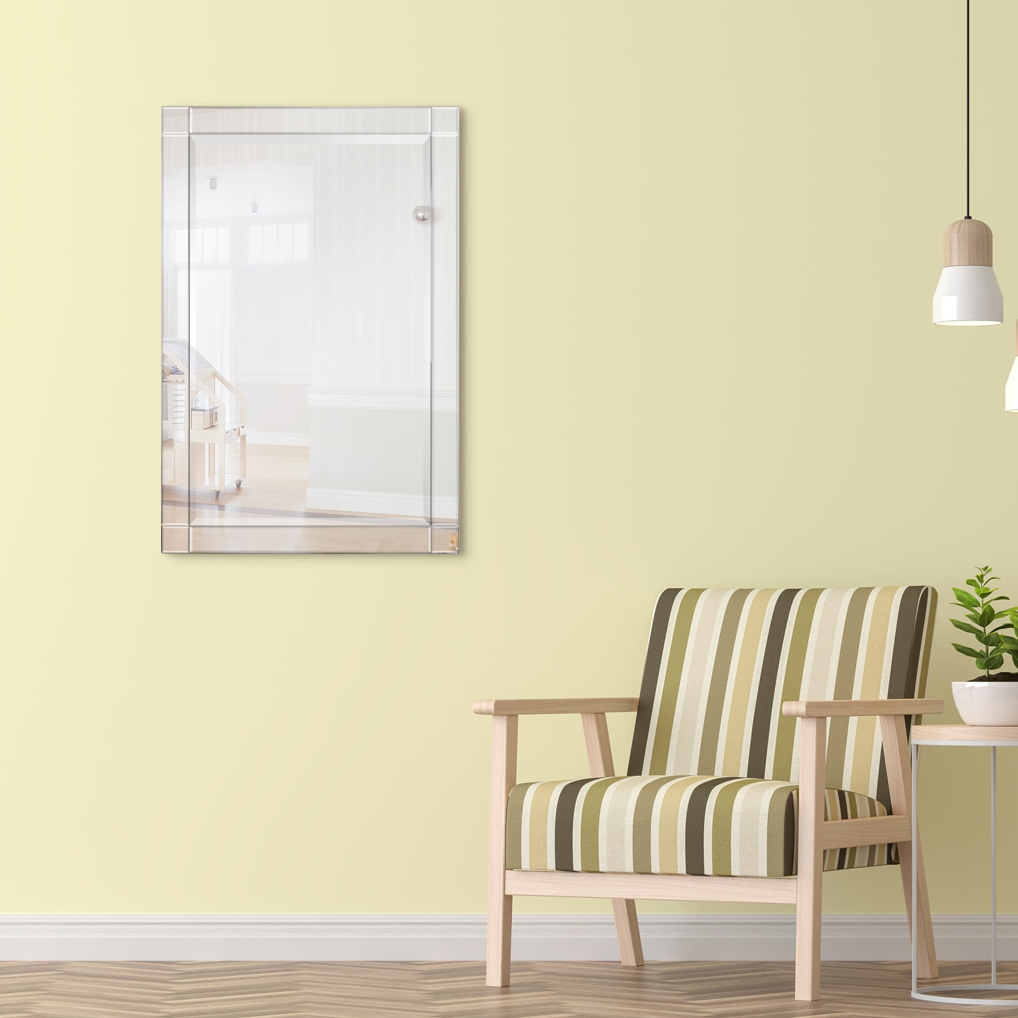 Bronze and Silver Wood Frame Full-Length Mirror, 24" x 36"