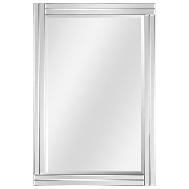 Empire Art Direct Modern Stepped Beveled Rectangle Wall Mirror, 24" x 36", Ready to Hang