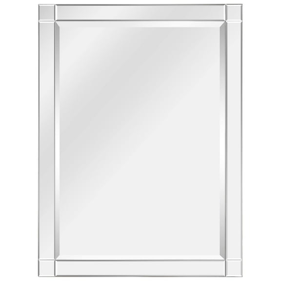 Empire Art Direct Moderno Squared Corner Beveled Rectangle Wall Mirror, Solid Wood Frame, 1"-Beveled Center Mirror, Ready to Hang - Clear 30 in. x 40